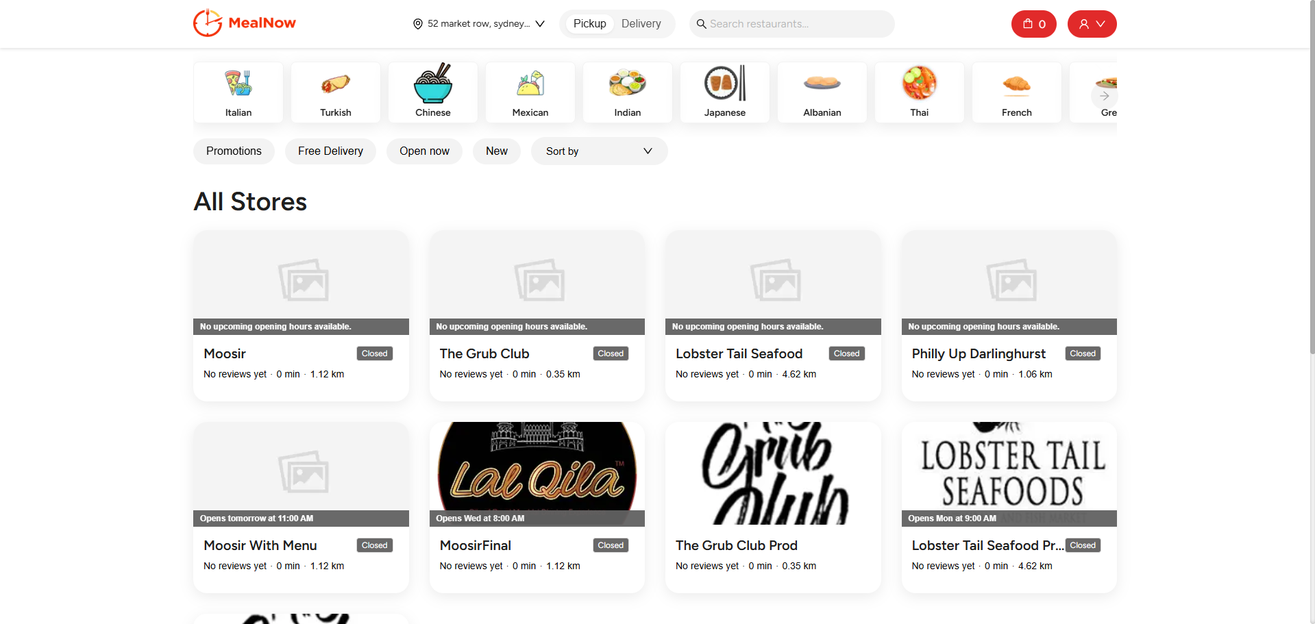 Search filters and sort
